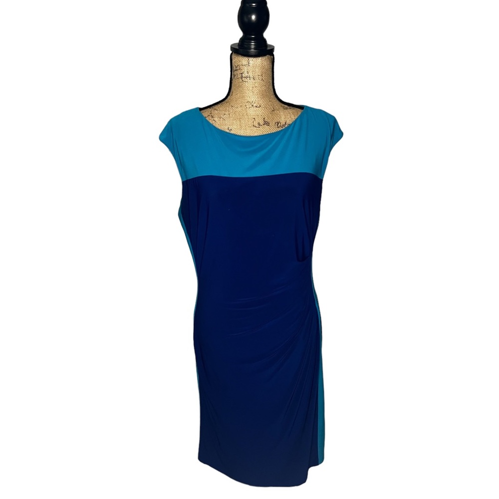 Baby blue and Navy Chaps dress.